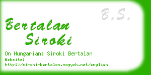 bertalan siroki business card